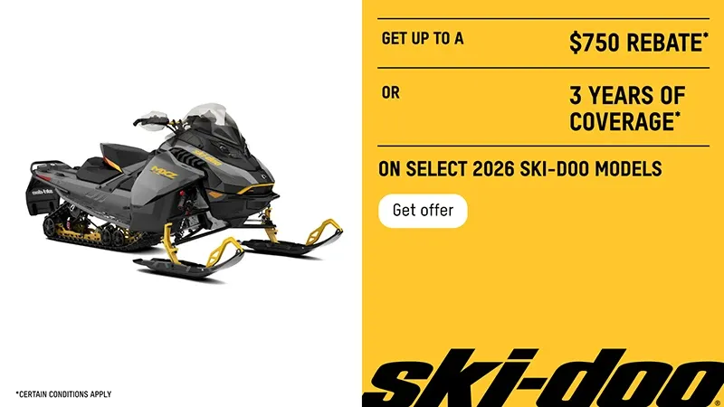 You are currently viewing Ski-Doo – Get up to a $750 rebate or 3 years of coverage on select 2026 Ski-Doo models